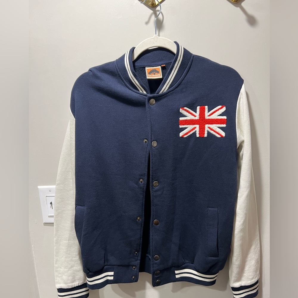 Oakridge London size small letterman’s jacket.